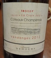 Dehours et Fils - Troissy - La Croix Joly 2012 (Côteaux Champenois - rouge)