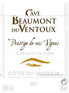 Cave Beaumont du Ventoux Prestige de nos Vignes