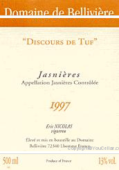 Domaine de Bellivière - Discours de Tuf