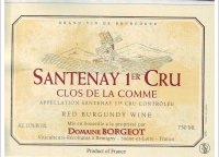 Domaine Borgeot - 1er Cru - Clos de la Comme