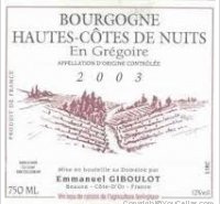 Domaine Emmanuel Giboulot - En Grégoire