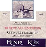 Henri Klée - Grand Cru Wineck Schlossberg Vendanges Tardives